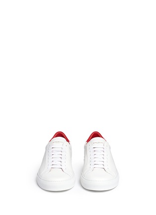 Front View - Click To Enlarge - GIVENCHY - 'Urban Street' knot collar leather sneakers