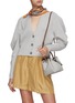 Figure View - Click To Enlarge - BURBERRY - Smooth leather canvas bucket bag