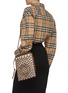 Figure View - Click To Enlarge - BURBERRY - Canvas pouch woven leather tote