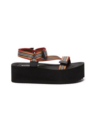 Main View - Click To Enlarge - BURBERRY - 'Patterson' striped straps platform sandals