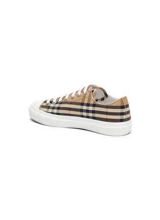  - BURBERRY - Logo check print lace up sneakers