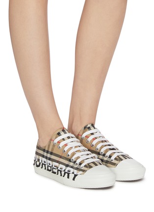 Figure View - Click To Enlarge - BURBERRY - Logo check print lace up sneakers