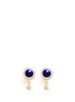 Main View - Click To Enlarge - PAMELA LOVE - 'Gravitation' diamond pavé 18k gold lapis earrings