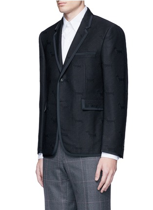 Front View - Click To Enlarge - THOM BROWNE  - 'Hector' wool stamp jacquard blazer