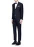 Figure View - Click To Enlarge - THOM BROWNE  - Grosgrain ribbon wool-mohair tuxedo suit
