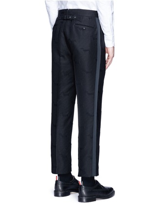 Back View - Click To Enlarge - THOM BROWNE  - 'Hector' wool stamp jacquard pants