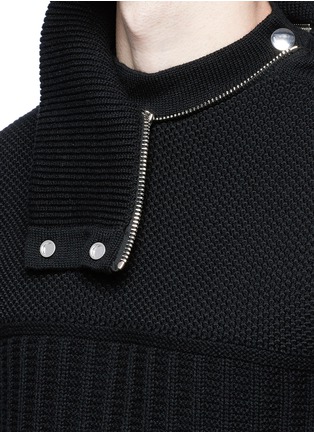 Detail View - Click To Enlarge - GIVENCHY - Detachable turtleneck wool-cotton sweater