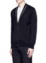 Front View - Click To Enlarge - GIVENCHY - Ribbon trim geometric jacquard cardigan