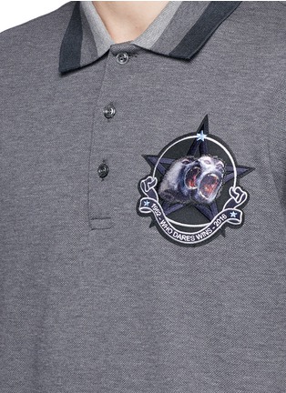 Detail View - Click To Enlarge - GIVENCHY - Star monkey patch embroidery polo shirt