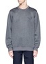 Main View - Click To Enlarge - GIVENCHY - Leather logo patch marled scuba jersey sweatshirt