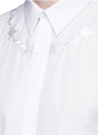 Detail View - Click To Enlarge - GIVENCHY - Barb wire embroidery cotton shirt