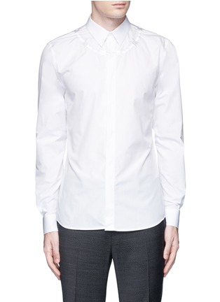 Main View - Click To Enlarge - GIVENCHY - Barb wire embroidery cotton shirt