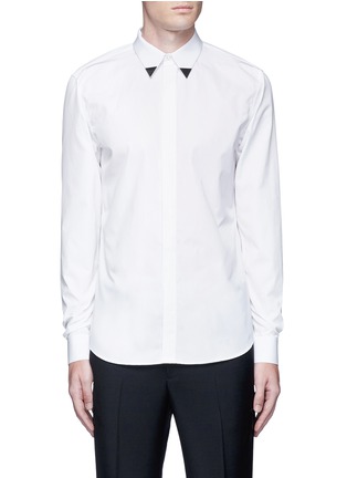 Main View - Click To Enlarge - GIVENCHY - Metal collar tip cotton shirt
