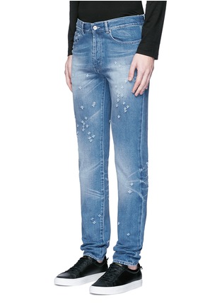 Front View - Click To Enlarge - GIVENCHY - Back strap distressed jeans