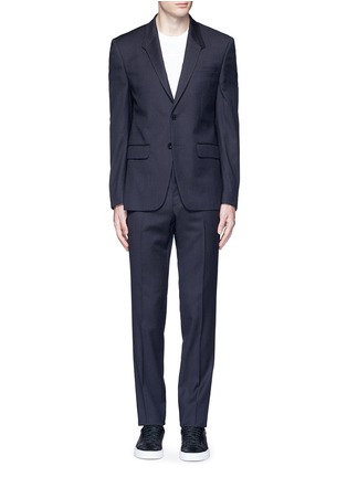 Main View - Click To Enlarge - GIVENCHY - Madonna collar gingham check wool suit