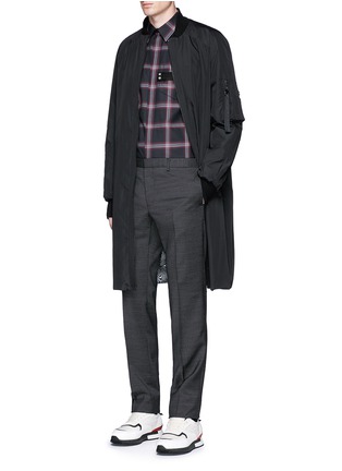 Figure View - Click To Enlarge - GIVENCHY - Pocket strap check plaid cotton shirt