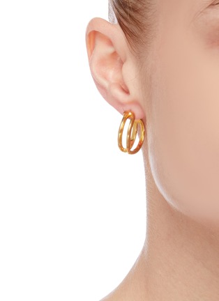 Figure View - Click To Enlarge - W. BRITT - 'B' 18K Gold Earrings