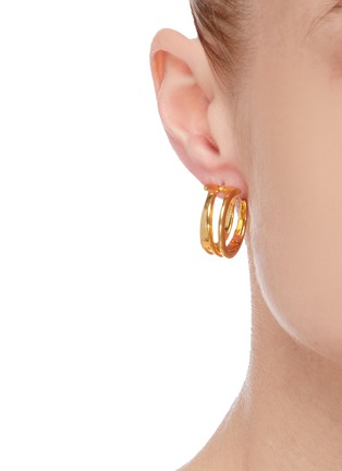 Figure View - Click To Enlarge - W. BRITT - 'N' 18K Gold Earrings