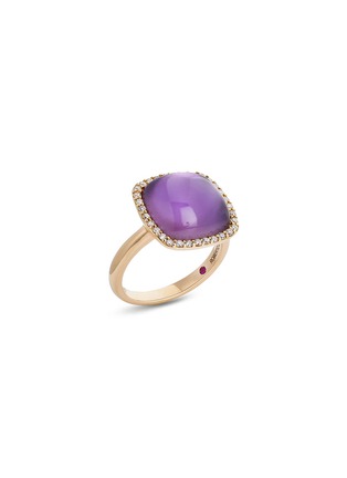 Main View - Click To Enlarge - ROBERTO COIN - Diamond amethyst 18k rose gold cocktail ring