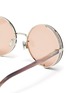 Detail View - Click To Enlarge - JIMMY CHOO - 'Lilo' glitter round metal frame sunglasses