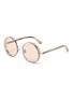 Main View - Click To Enlarge - JIMMY CHOO - 'Lilo' glitter round metal frame sunglasses