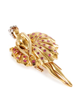 Detail View - Click To Enlarge - PALAIS ROYAL - Ruby 18k gold ballerina brooch