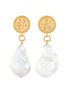 Main View - Click To Enlarge - MEADOWLARK - 'Amulet' sapphire gold-plated pearl drop earrings