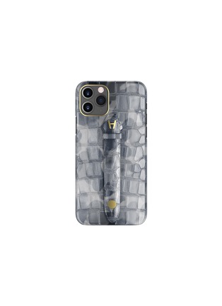 Main View - Click To Enlarge - HADORO PARIS - IPHONE 11 PRO 'ALLIGATOR FINGER' CAMOUFLAGE LEATHER CASE