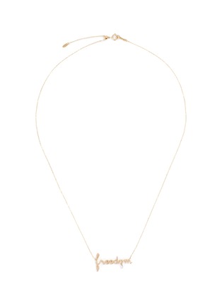 Main View - Click To Enlarge - PERSÉE PARIS - 'Freedom' Diamond Pendant 9k Yellow Gold Chain Necklace