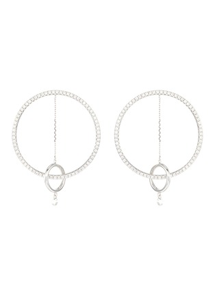 Main View - Click To Enlarge - PERSÉE PARIS - 'Oribite' Diamond 9k White Gold Earrings