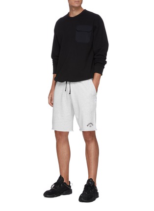 Figure View - Click To Enlarge - REIGNING CHAMP - Nylon Chest Pocket Hemline Cotton Sweatshirt