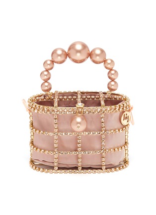 Main View - Click To Enlarge - ROSANTICA - 'Holly' faux pearl crystal embellished top handle bag