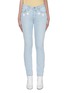 Main View - Click To Enlarge - GRLFRND - 'Karolina' star embroidered pocket light wash skinny jeans