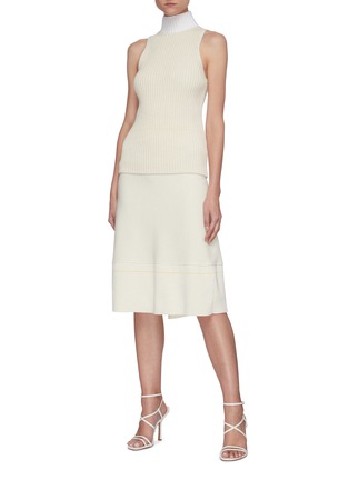 Figure View - Click To Enlarge - VICTORIA BECKHAM - Flare knit midi skirt