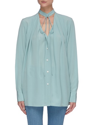 Main View - Click To Enlarge - VICTORIA BECKHAM - Choke tied V-neck silk blouse