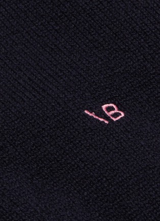  - VICTORIA BECKHAM - Logo embroidered V-neck crop sweater