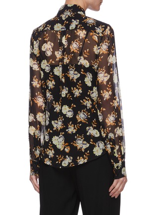 Back View - Click To Enlarge - VICTORIA BECKHAM - Floral print silk blouse
