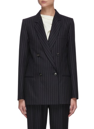 Main View - Click To Enlarge - VICTORIA BECKHAM - Pinstripe print double breasted wool blazer