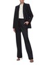 Figure View - Click To Enlarge - VICTORIA BECKHAM - Pinstripe print double breasted wool blazer