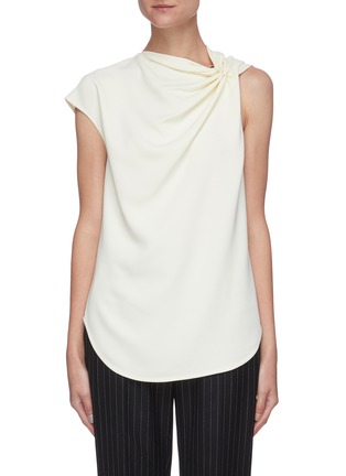 Main View - Click To Enlarge - VICTORIA BECKHAM - Asymmetric ruched detail sleeveless top