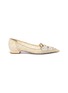 Main View - Click To Enlarge - RENÉ CAOVILLA - Veneziana' rose water opal and gold crystals embellished lace flats