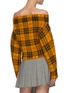 Back View - Click To Enlarge - MONSE - Off shoulder tartan sweater