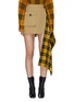 Main View - Click To Enlarge - MONSE - Side Drape Tartan Check Pleat Mini Skirt