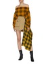 Figure View - Click To Enlarge - MONSE - Side Drape Tartan Check Pleat Mini Skirt