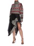 Figure View - Click To Enlarge - MONSE - Inside out fairisle turtleneck sweater