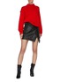 Figure View - Click To Enlarge - MONSE - Biker Leather Jacket Skirt