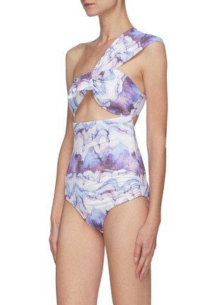 Figure View - Click To Enlarge - MARYSIA - Venice' Ruch Shoulder Electric Print Maillot