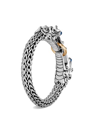 Detail View - Click To Enlarge - JOHN HARDY - 'Legends Naga' sapphire sterling silver hammered bracelet