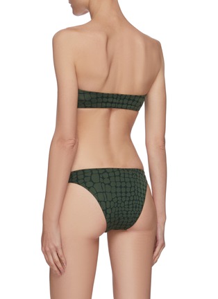 Back View - Click To Enlarge - SOLID & STRIPED - The Tati crocodile jacquard bikini top