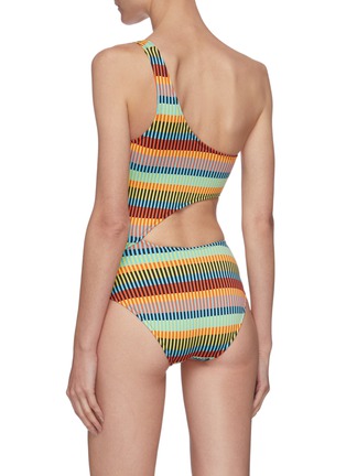 Back View - Click To Enlarge - SOLID & STRIPED - The Claudia colour mosaic one piece swimsuit